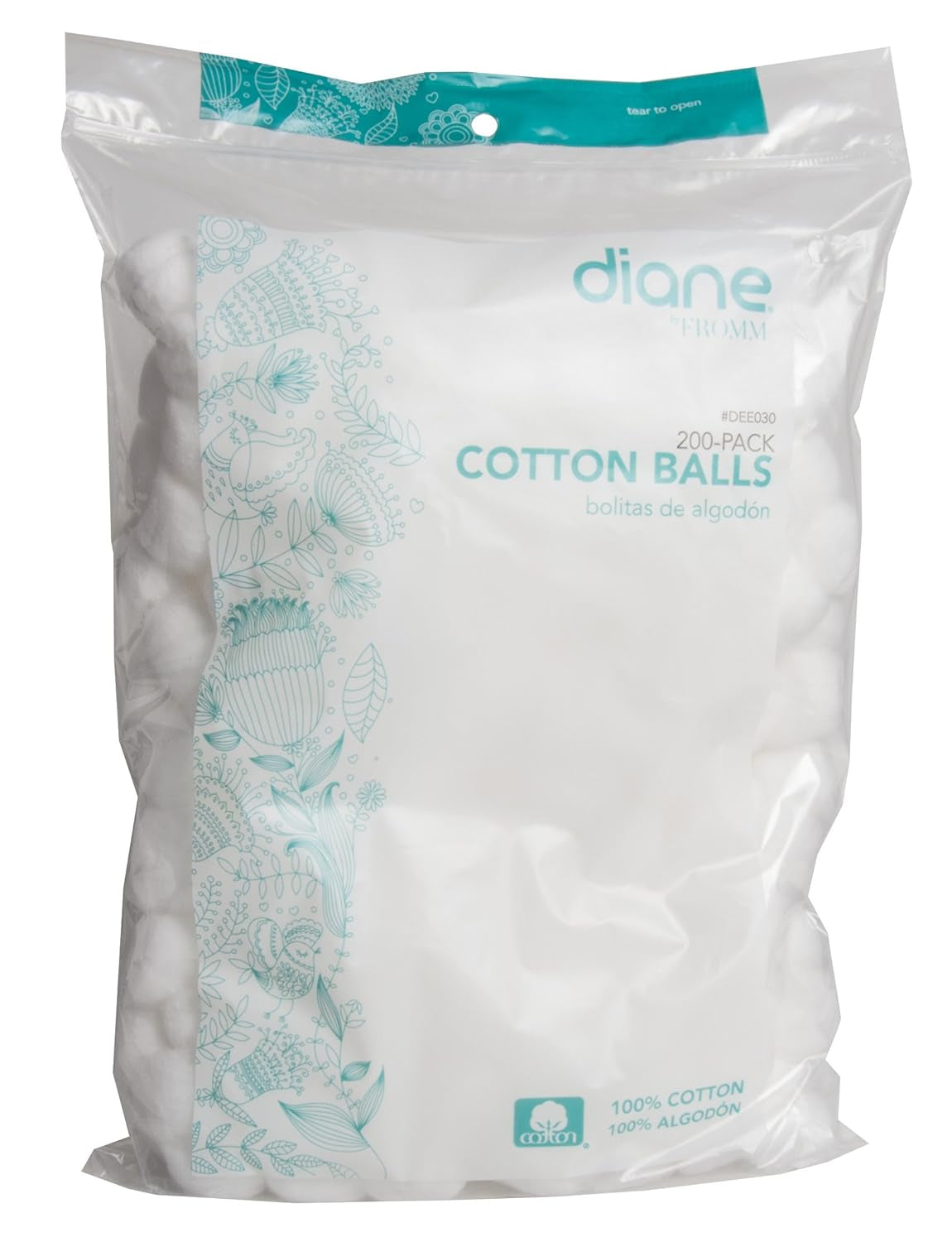 100% Pure Cotton Balls, 100 Count - Soft, Super Absorbent, Multipurpose Cotton Balls for Makeup Removal, Nail Polish, Applying Lotion or Powder, First-Aid for Everyday Household Use