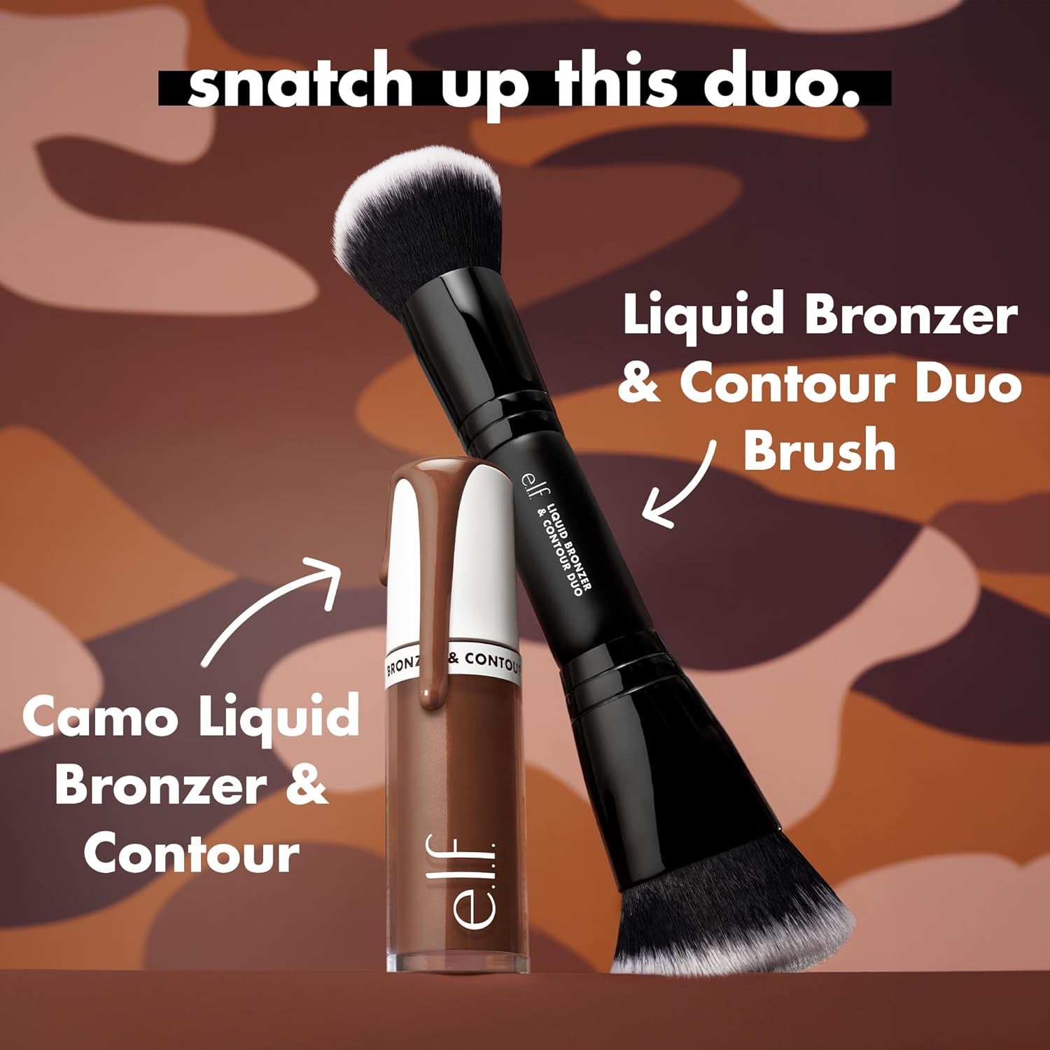 Camo Liquid Bronzer & Contour, Silky Highly Pigmented Formula, Creates a Long-Lasting Bronzed Glow & Natural Look, Vegan & Cruelty-Free, 5 Medium