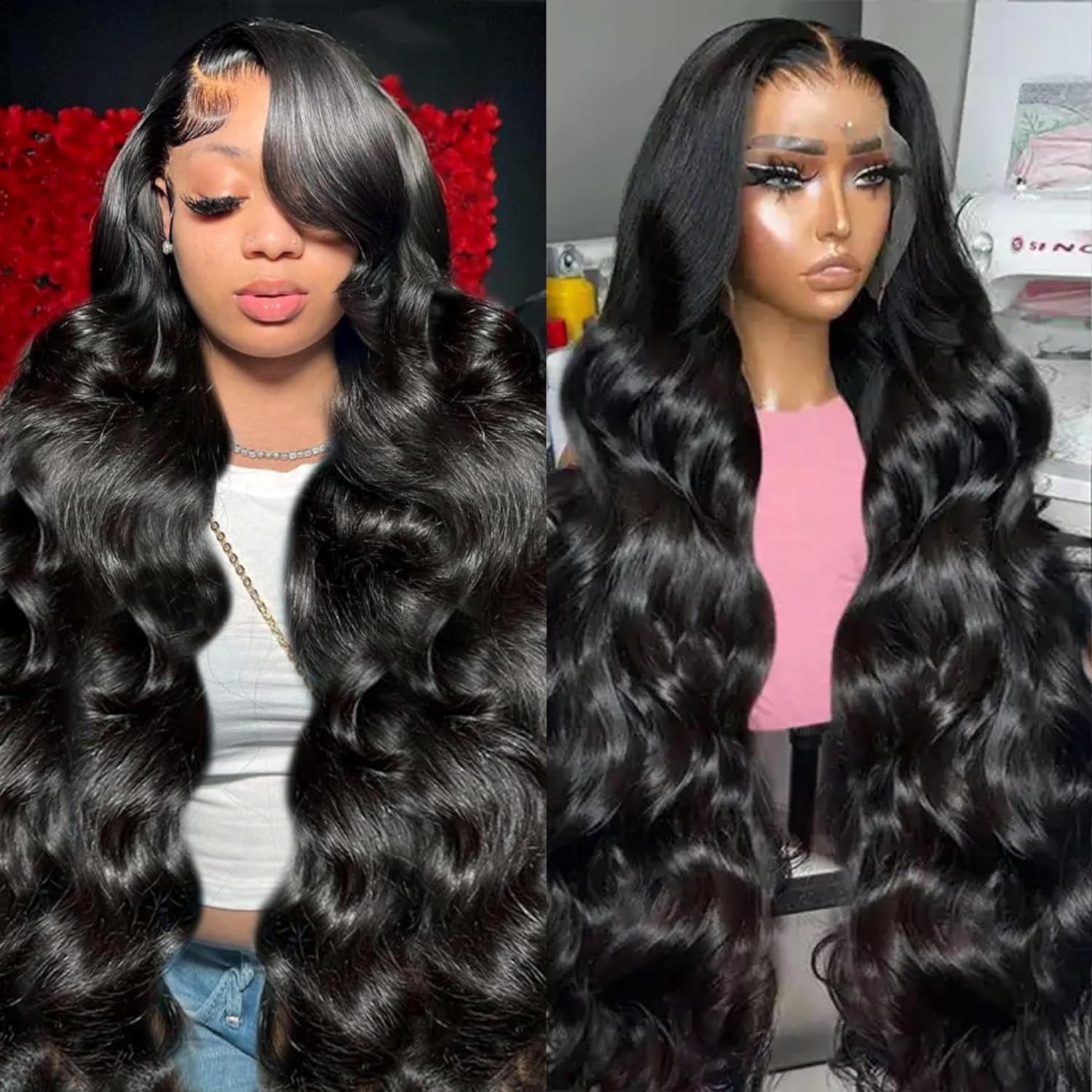 30 Inch 13X6 Lace Front Wigs Human Hair 200% Density Body Wave HD Lace Front Wigs Human Hair Pre Plucked Glueless Wigs Human Hair for Women with Baby Hair