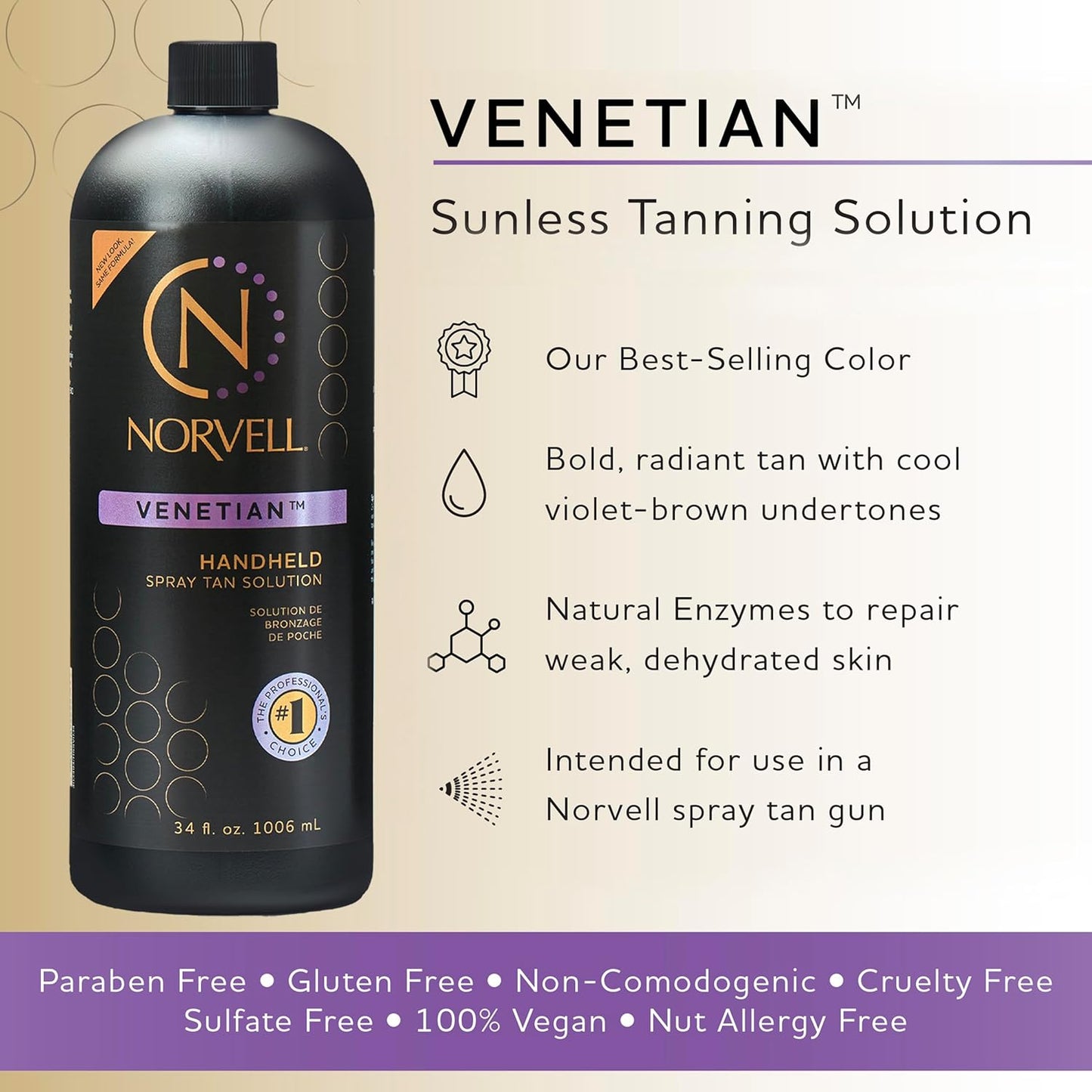 Premium Sunless Tanning Solution - Venetian, 1 Liter