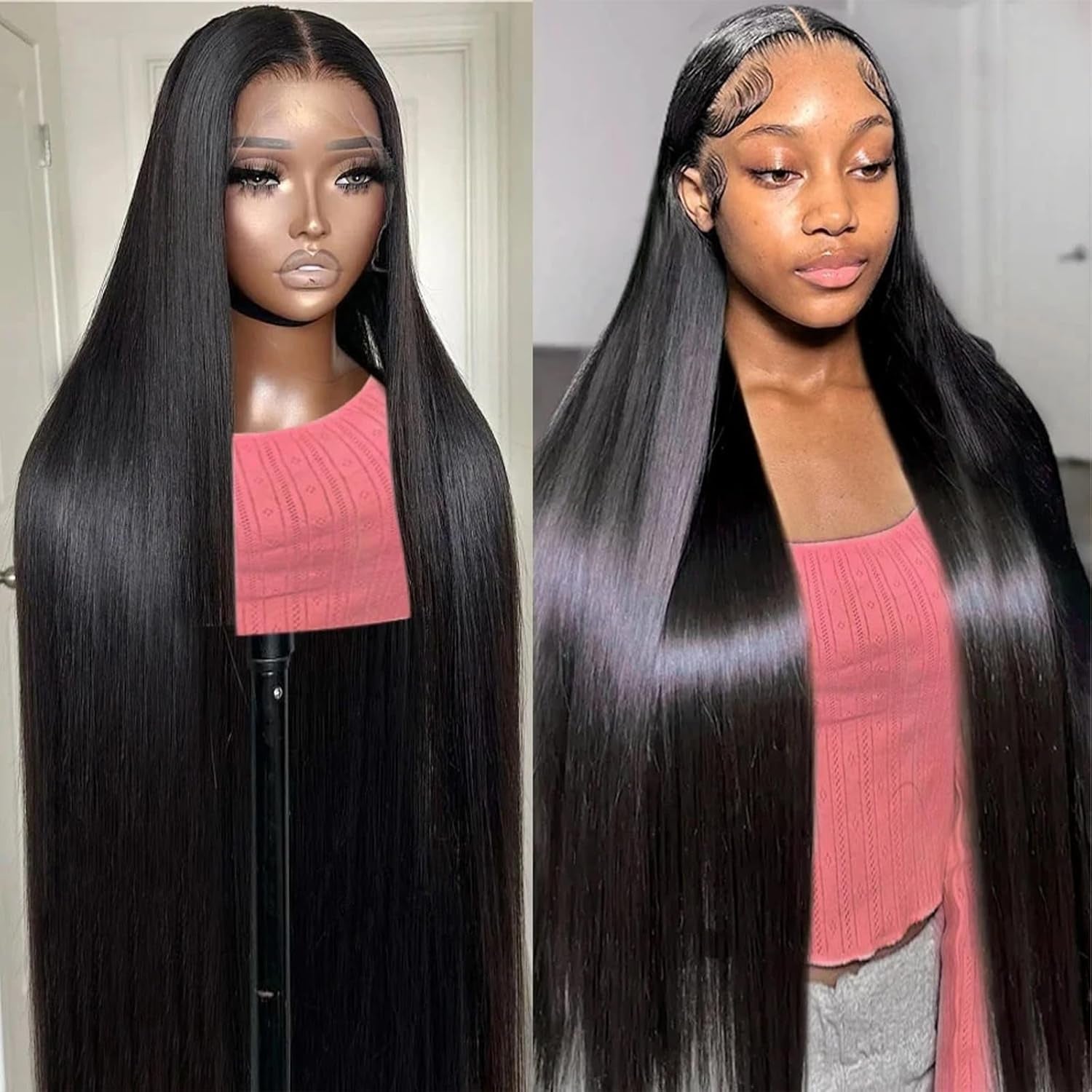 30 Inch 13X6 Lace Front Wigs Human Hair 200 Density Straight HD Lace Front Wigs Human Hair Straight Glueless Wigs Human Hair Pre Plucked 13X6 HD Frontal Human Hair Lace Front Wigs for Women