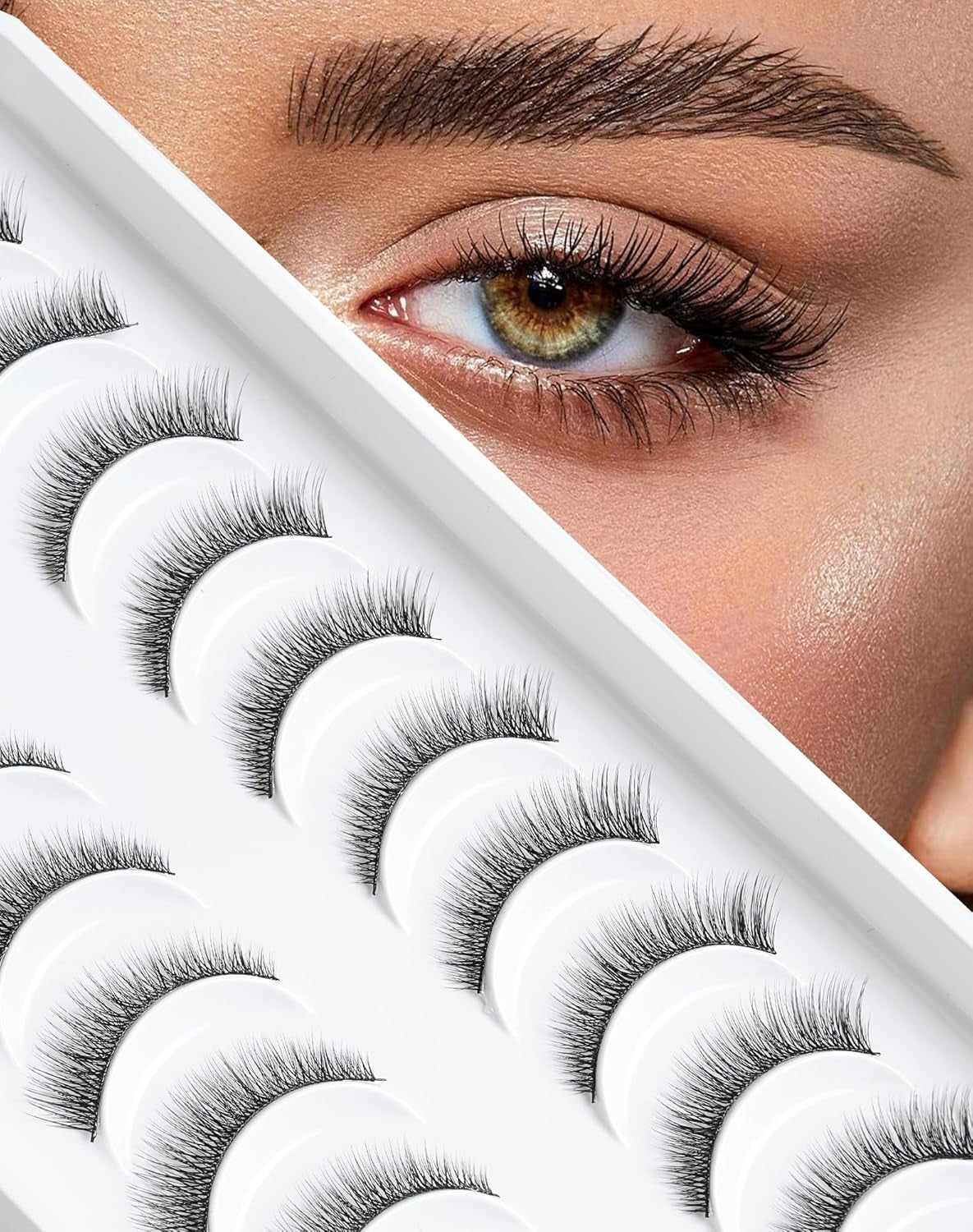 Natural Lashes Natural Eyelashes Short Eyelashes Natural Look False Eyelashes Wispy Eye Lashes 10Mm Small Lashes Fake Lashes K50