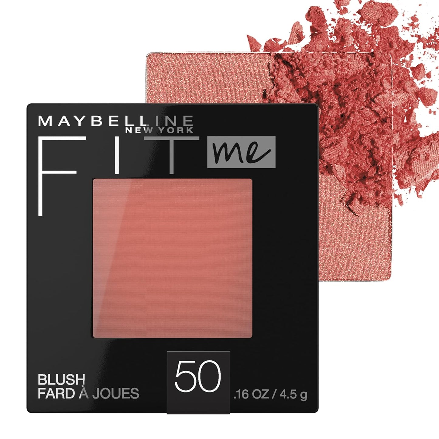 Fit Me Powder Blush, Lightweight, Smooth, Blendable, Long-Lasting All-Day Face Enhancing Makeup Color, Rose, 1 Count