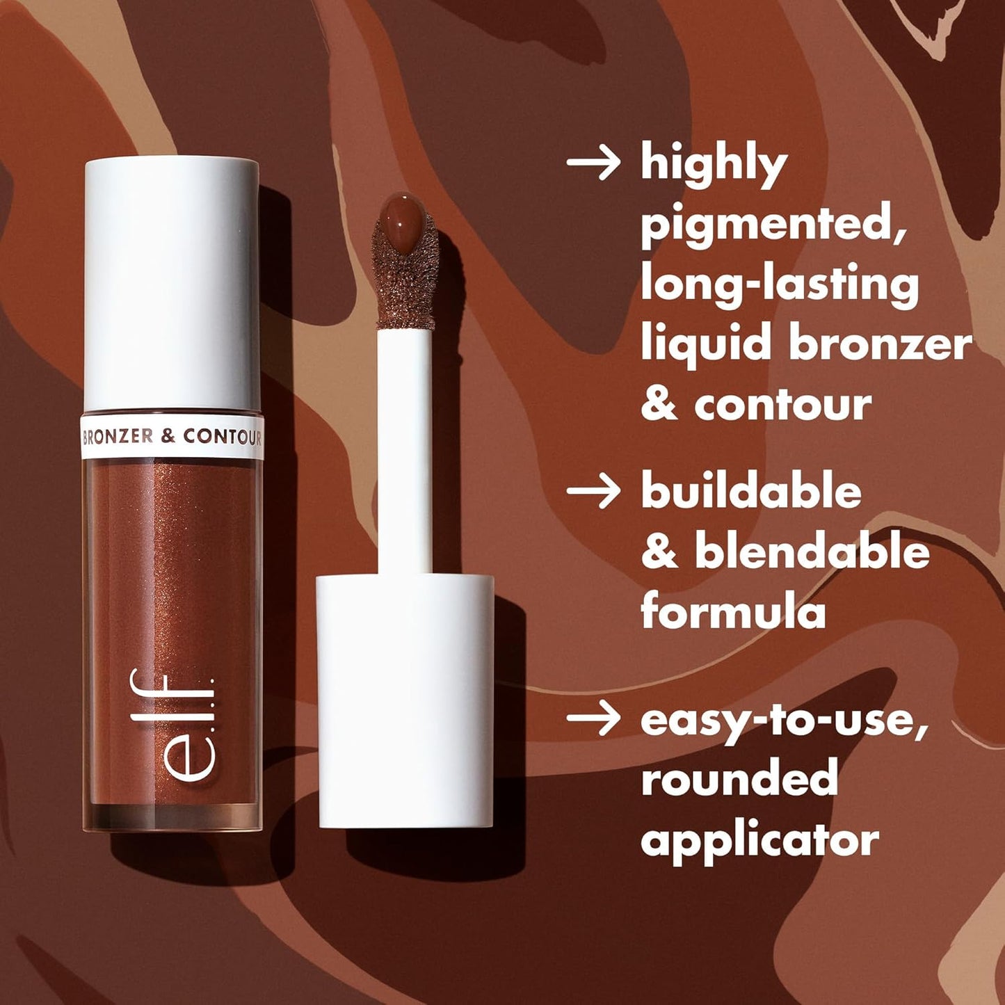 Camo Liquid Bronzer & Contour, Silky Highly Pigmented Formula, Creates a Long-Lasting Bronzed Glow & Natural Look, Vegan & Cruelty-Free, 5 Medium