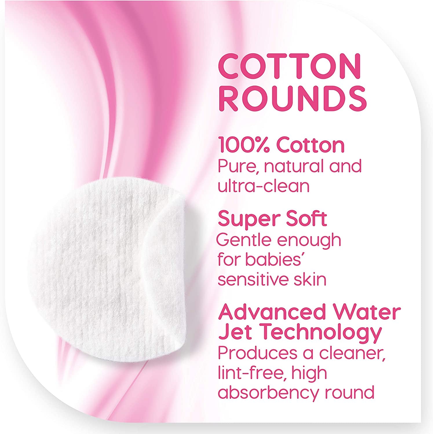 Simply Soft Premium Cotton Rounds, 100% Pure Cotton, Absorbent Cotton Pads, 100 Count (Pack of 6)