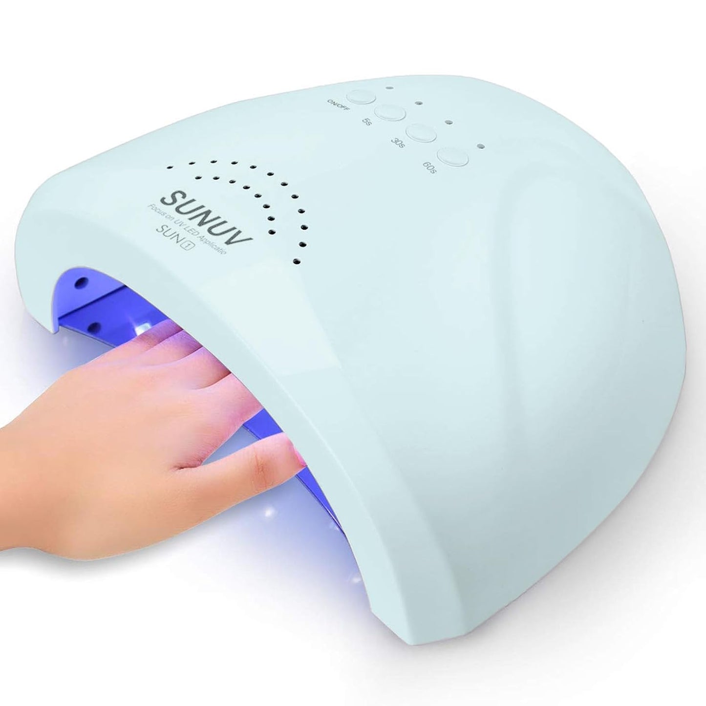 UV LED Nail Lamp,  Gel Light for Nail Polish 48W UV Dryer with 3 Timers Sunone White