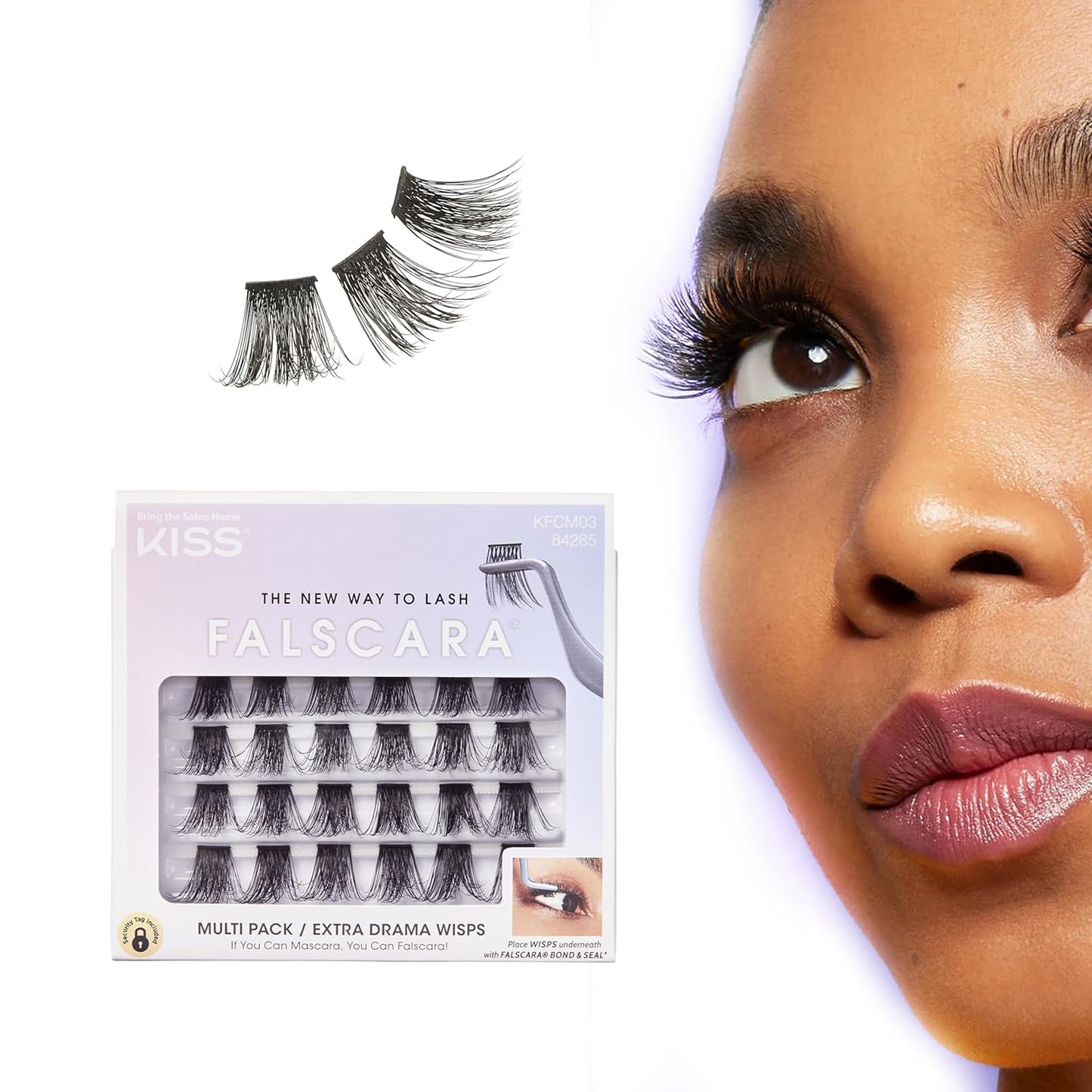 KISS  DIY Eyelash Extension Lengthening Wisps - Featherlight Synthetic Reusable Artificial Eyelashes Multipack of 24 Mini Lash Clusters for That Authentic Eyelash Extension Look