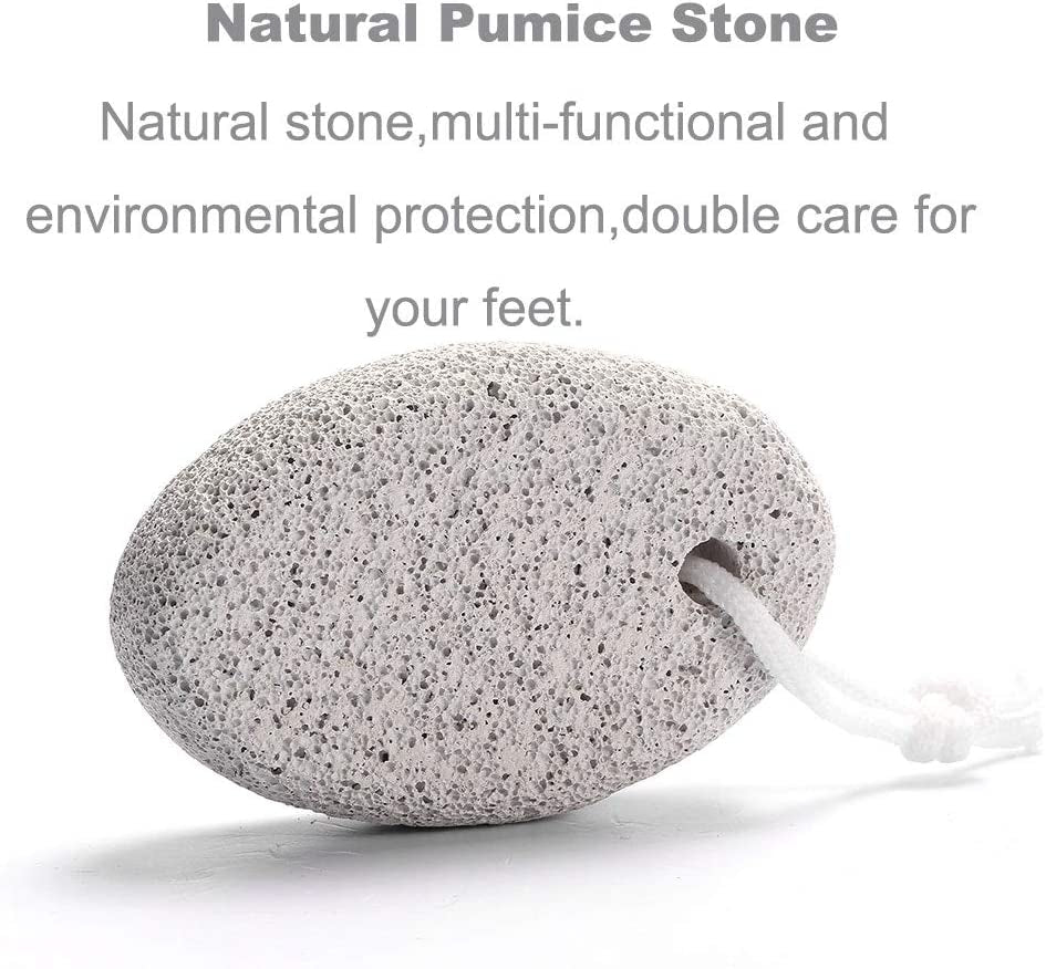 Natural Foot Pumice Stone for Feet,  2-Pack Lava Pedicure Tools Hard Skin Callus Remover for Feet and Hands - White&Red