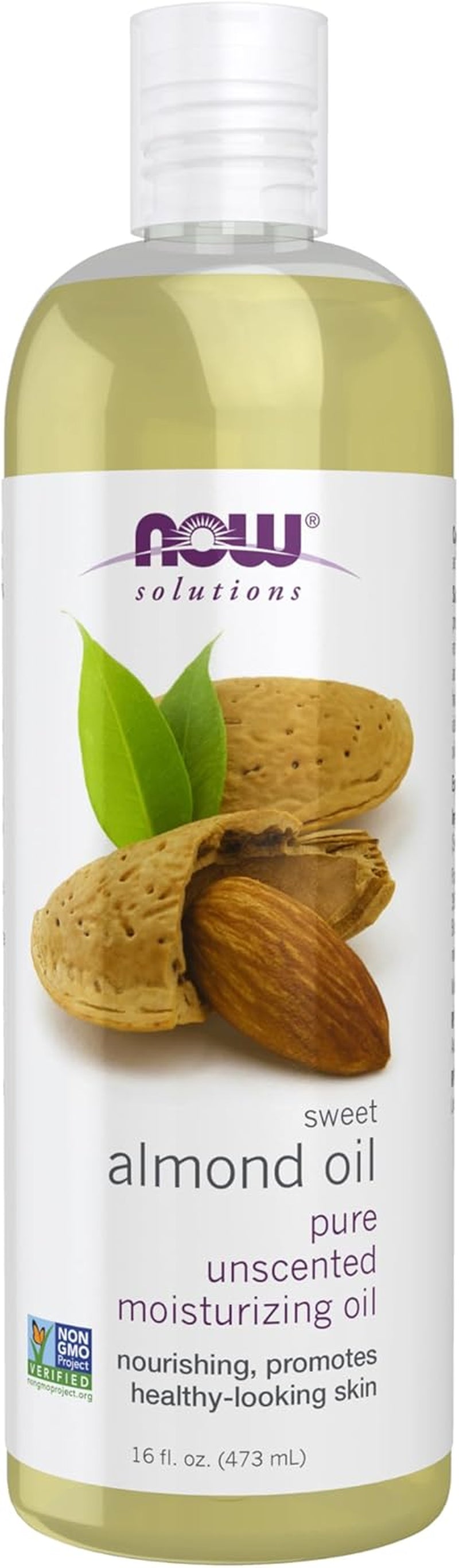 Solutions, Sweet Almond Oil, 100% Pure Moisturizing Oil, Promotes Healthy-Looking Skin, Unscented Oil, 16-Ounce,Package May Vary