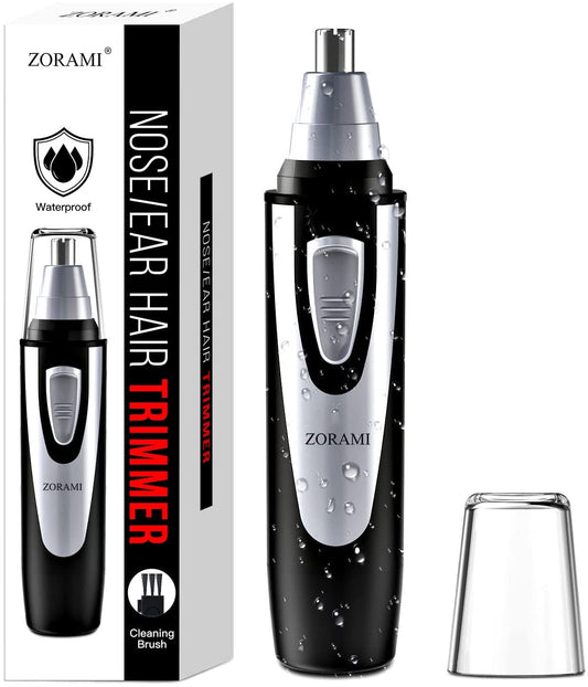 Ear and Nose Hair Trimmer Clipper - 2024 Professional Painless Eyebrow & Facial Hair Trimmer for Men Women,Battery-Operated Trimmer with IPX7 Waterproof,Dual Edge Blades for Easy Cleansing Black