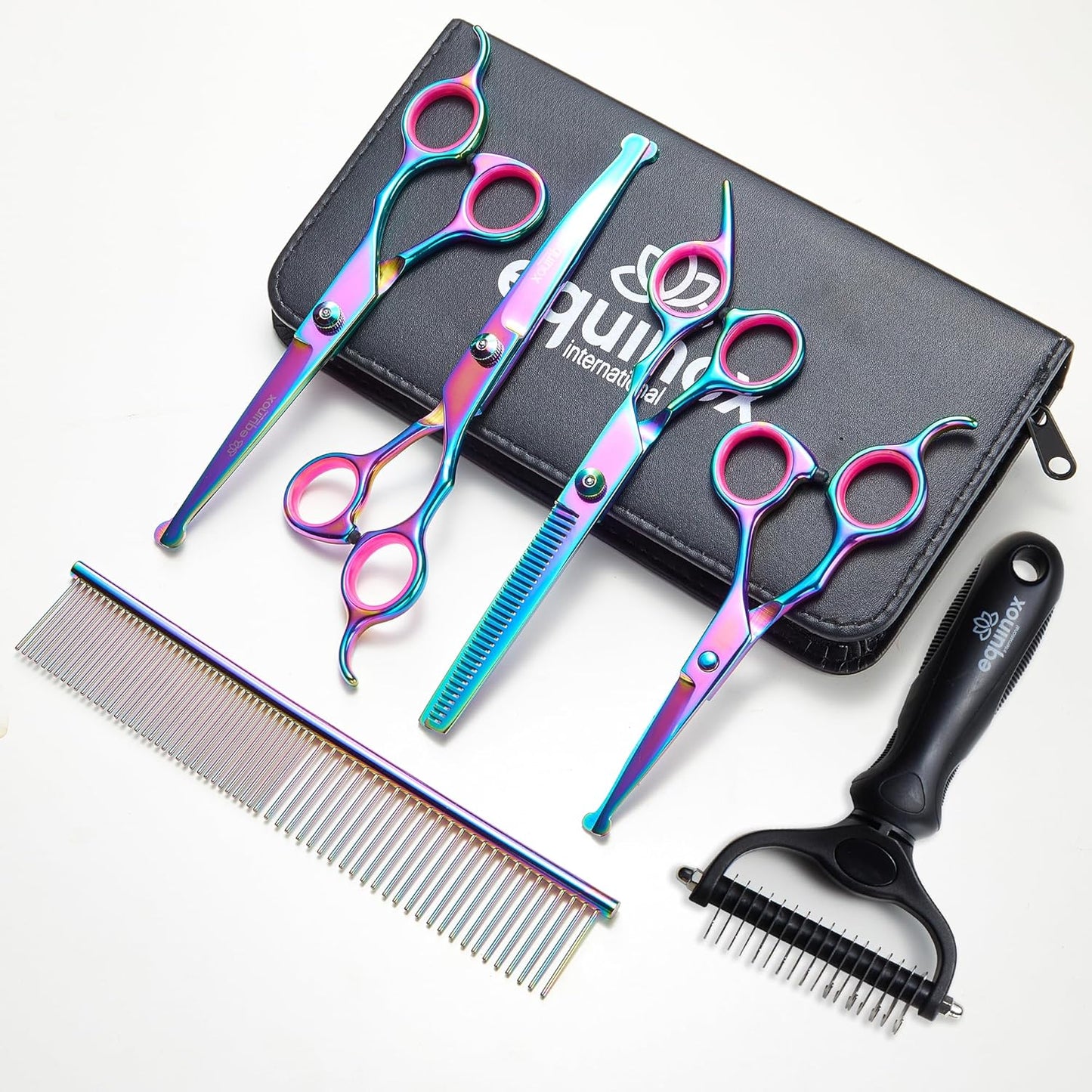 Equinox Professional Hair Scissors Set - Includes Barber Scissors & Thinning Shears for Hair Cutting & Grooming, Premium Japanese Stainless Steel Hair Cutting Scissors, Barber Accessories & Hair Tools