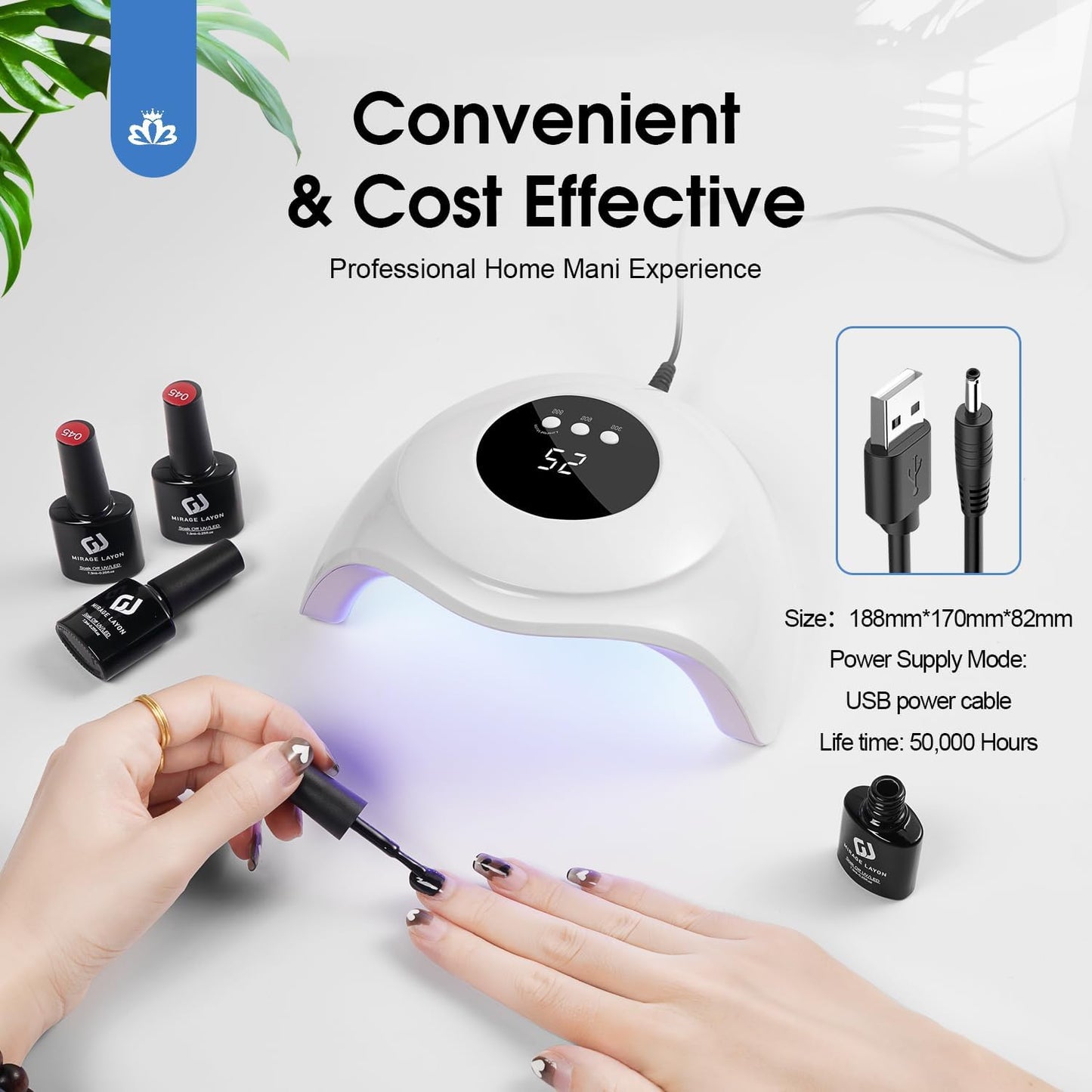 72W UV Nail Lamp, Faster UV Light for Gel Polish with 3 Timers, Professional Auto Sensor Nail Dryer with LCD Screen for Salon and Home Use