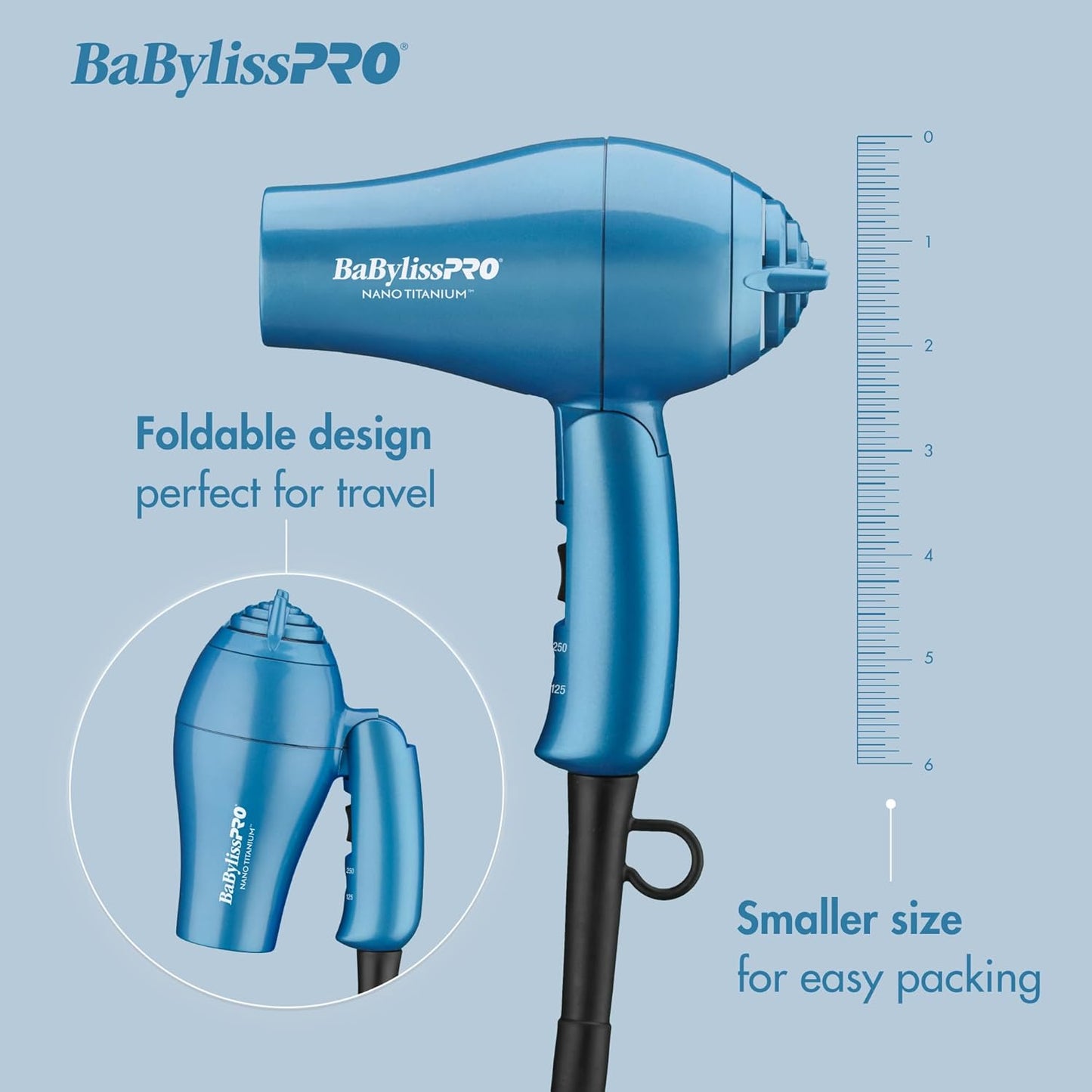 Nano Titanium Travel Dryer, Blue