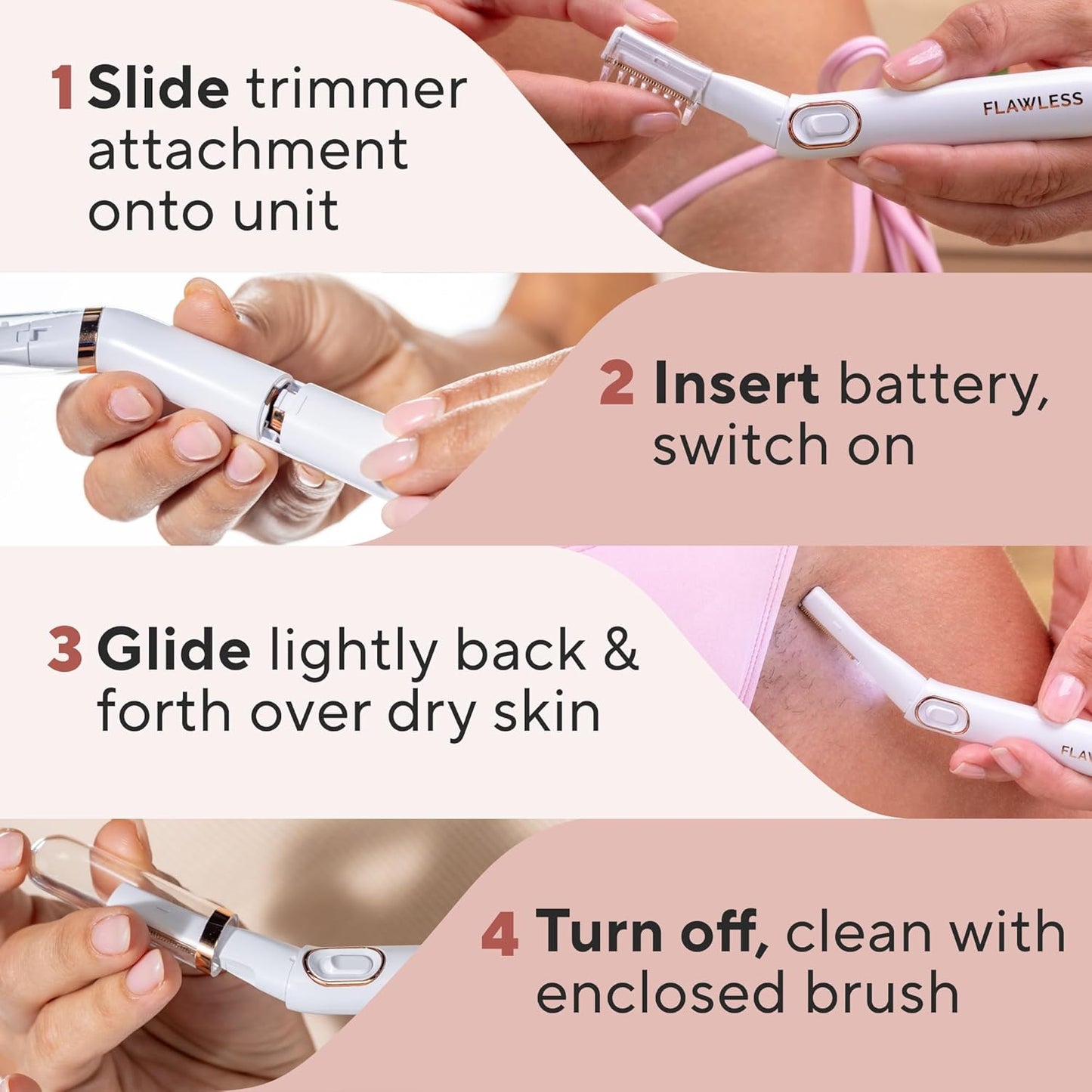 Bikini Shaver and Trimmer Hair Remover for Women, Dry Use Electric Razor, Personal Groomer for Intimate Ladies Shaving, No Bump, Smooth Shave