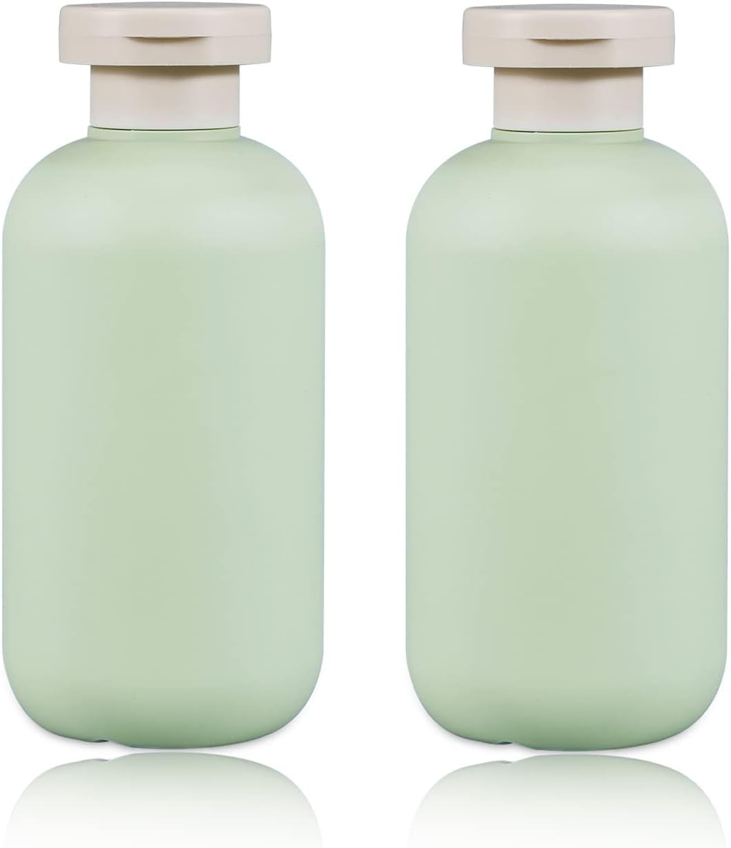 8.8Oz Squeeze Bottles with Flip Cap, Refillable Plastic Travel Bottles for Creams, Lotion, Shampoo, Conditioner (2 Pcs)