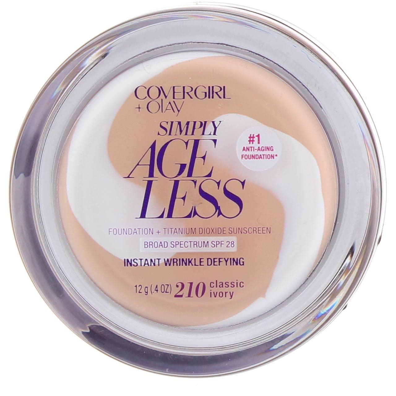 & Olay Simply Ageless Instant Wrinkle-Defying Foundation, Creamy Natural 0.44 Fl Oz (Pack of 1)