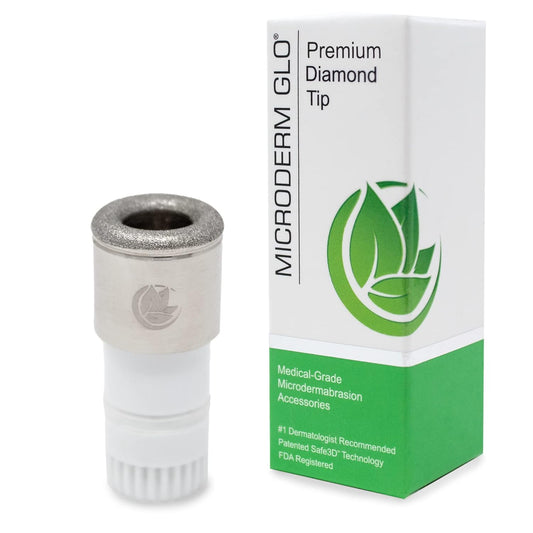 Premium Diamond Microdermabrasion Tips by  - Medical Grade Stainless Steel Accessories, Patented Safe3D Technology, Safe for All Skin Types. (Premium)