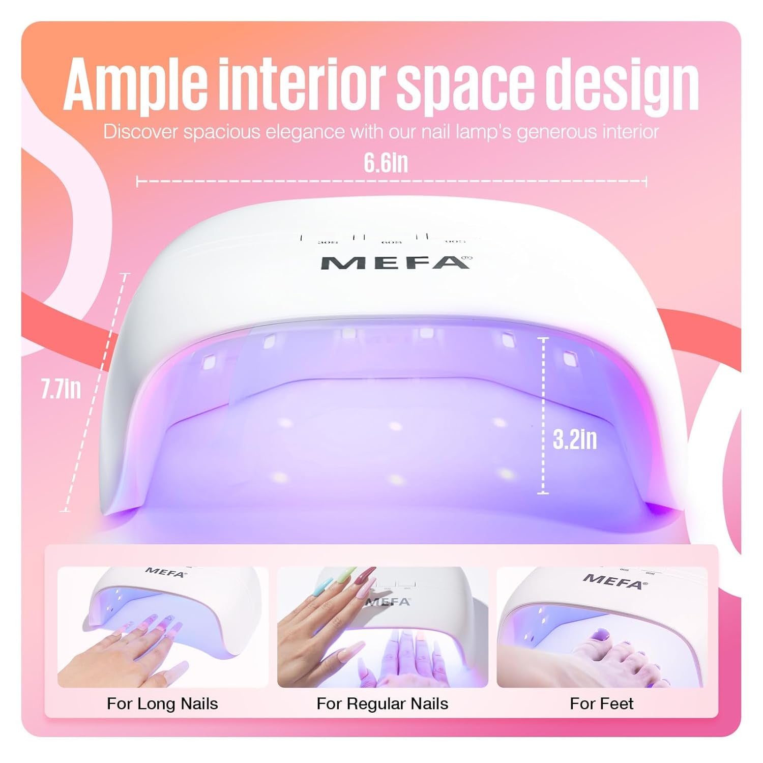 UV Nail Lamp, 72W UV Light for Gel Nails with 21Pcs Lamp Beads, 3 Timers UV Dryer for Gel Nail Polish Polygel Fast Curing, LED Nail Lamp Professional UV Light for Home Salon Nail Tools