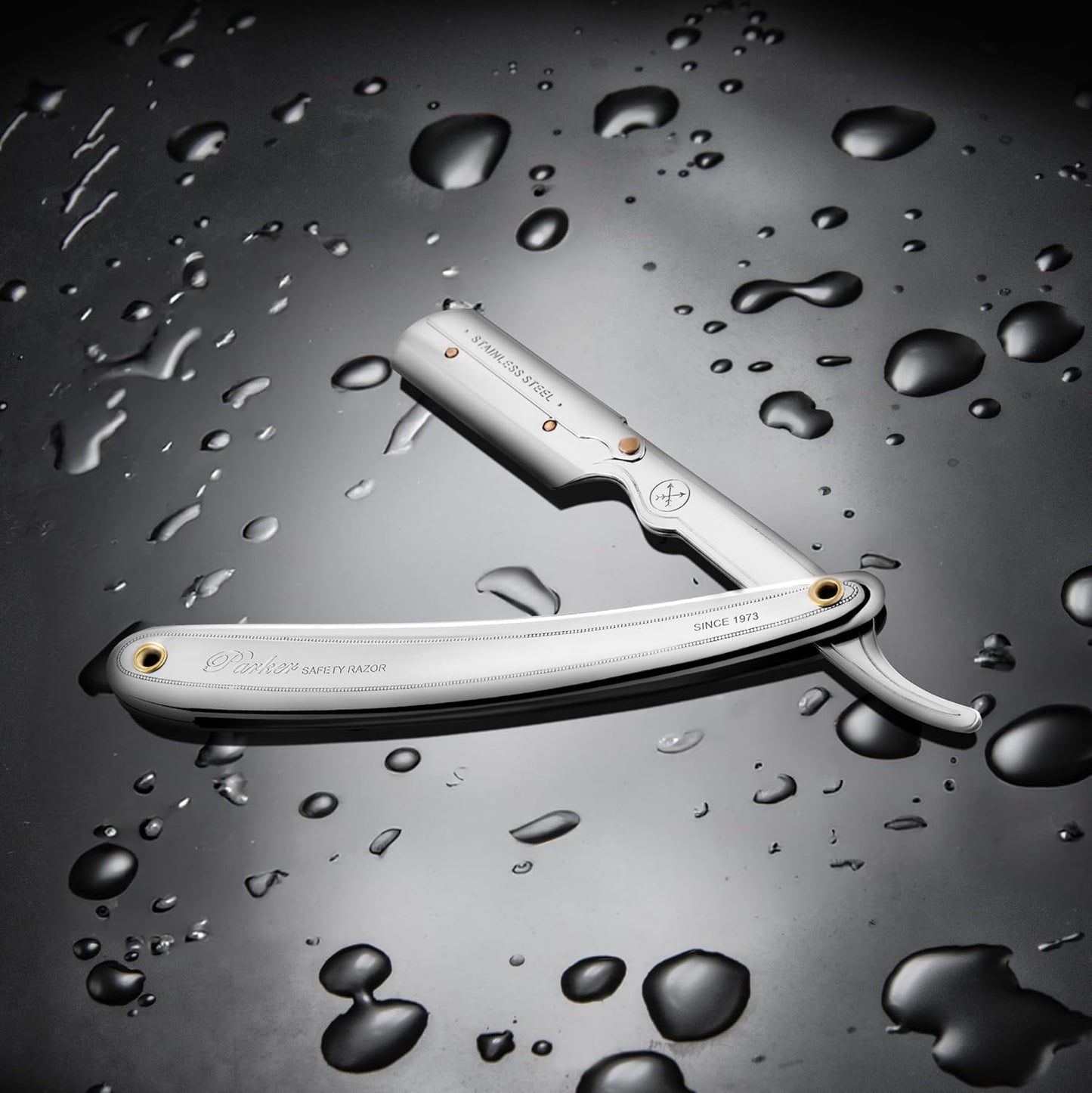 Parker Men’S SR1 Stainless Steel Straight Edge Razor with 5 Parker Platinum Blades