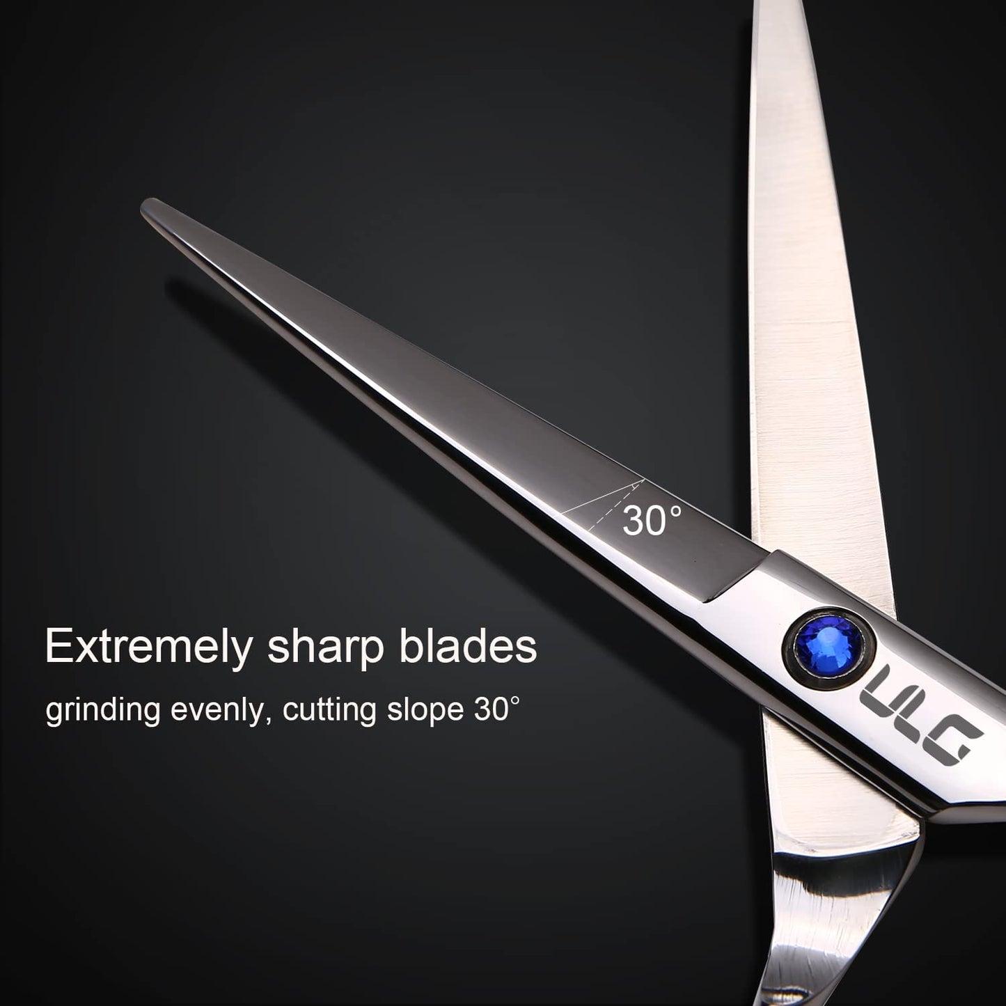 Hair Cutting Scissors,  Professional Hair Scissors 6.5 Inch Right-Hand Razor Edge Barber Scissors Salon Hair Cutting Shears Made of Japanese Stainless Steel, Hand Sharpened Blue