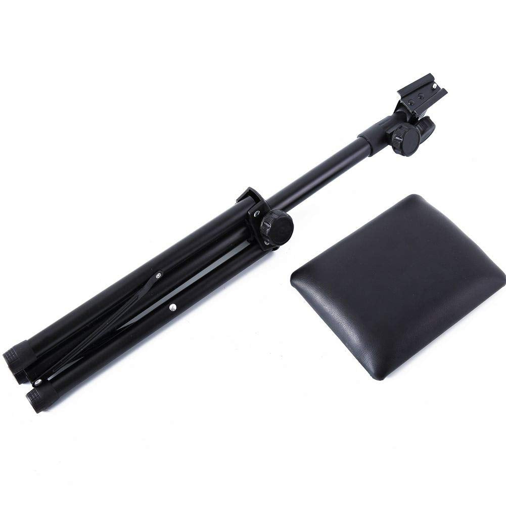 Tattoo Armrest Stand,Foldable Sponge Pad Tattoo Arm Leg Rest Stand Tripod with Adjustable Height for Tattoo Supplies Arm Bar Pad PVC Leather Chair Stand