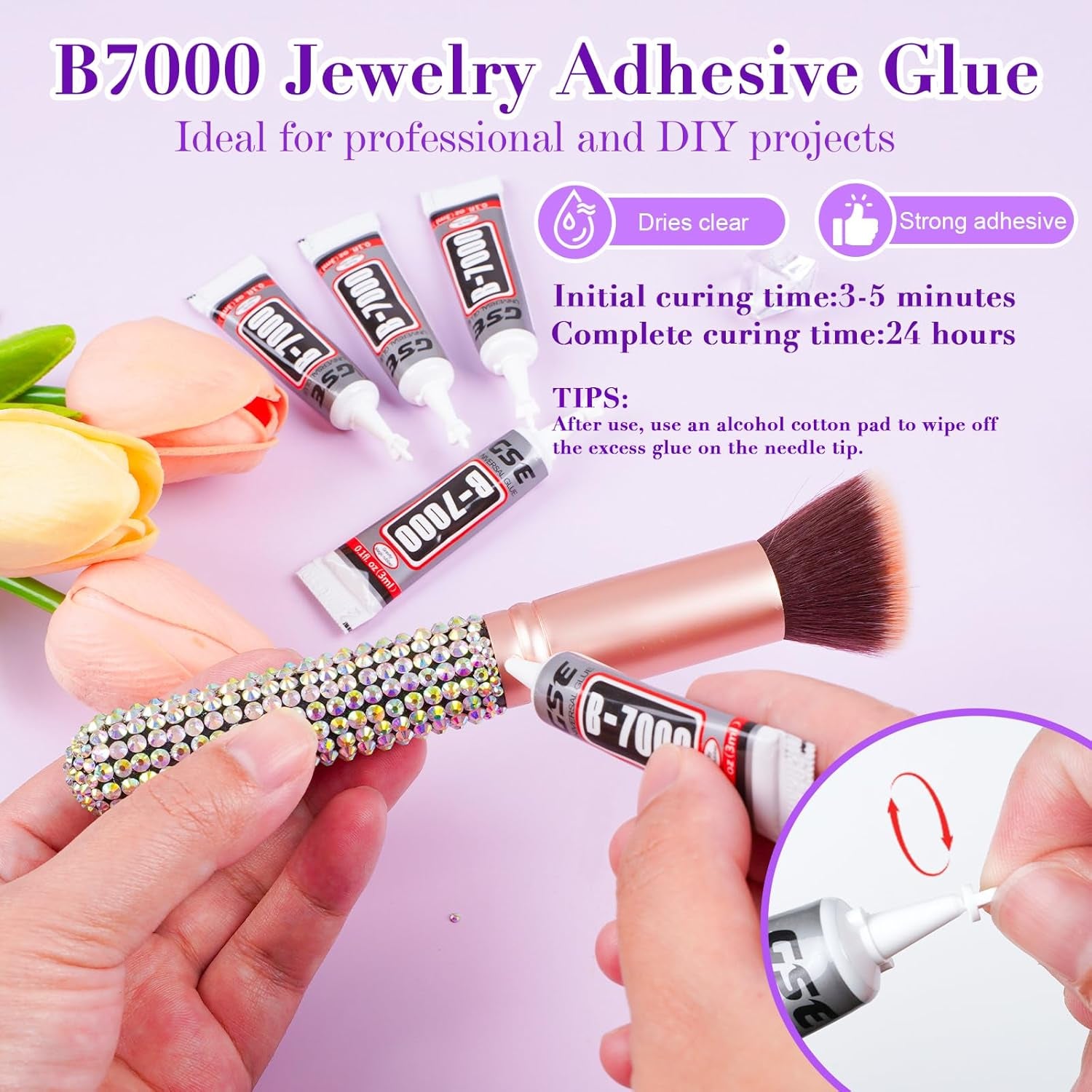 2784PCS Rhinestones Crystal AB Rhinestones for Nail with 5Pcs 3Ml B7000 Jewelry Glue and Pick up Tweezers and Nail Rhinestone Picker, Nail Art Tools,Stocking Stuffers Gifts for Women