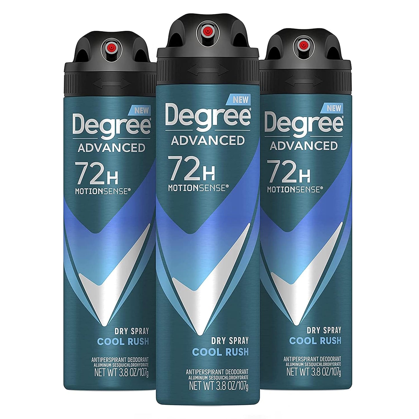 Men Antiperspirant Deodorant Dry Spray Cool Rush 3 Count Deodorant for Men with Motionsense Technology 3.8 Oz