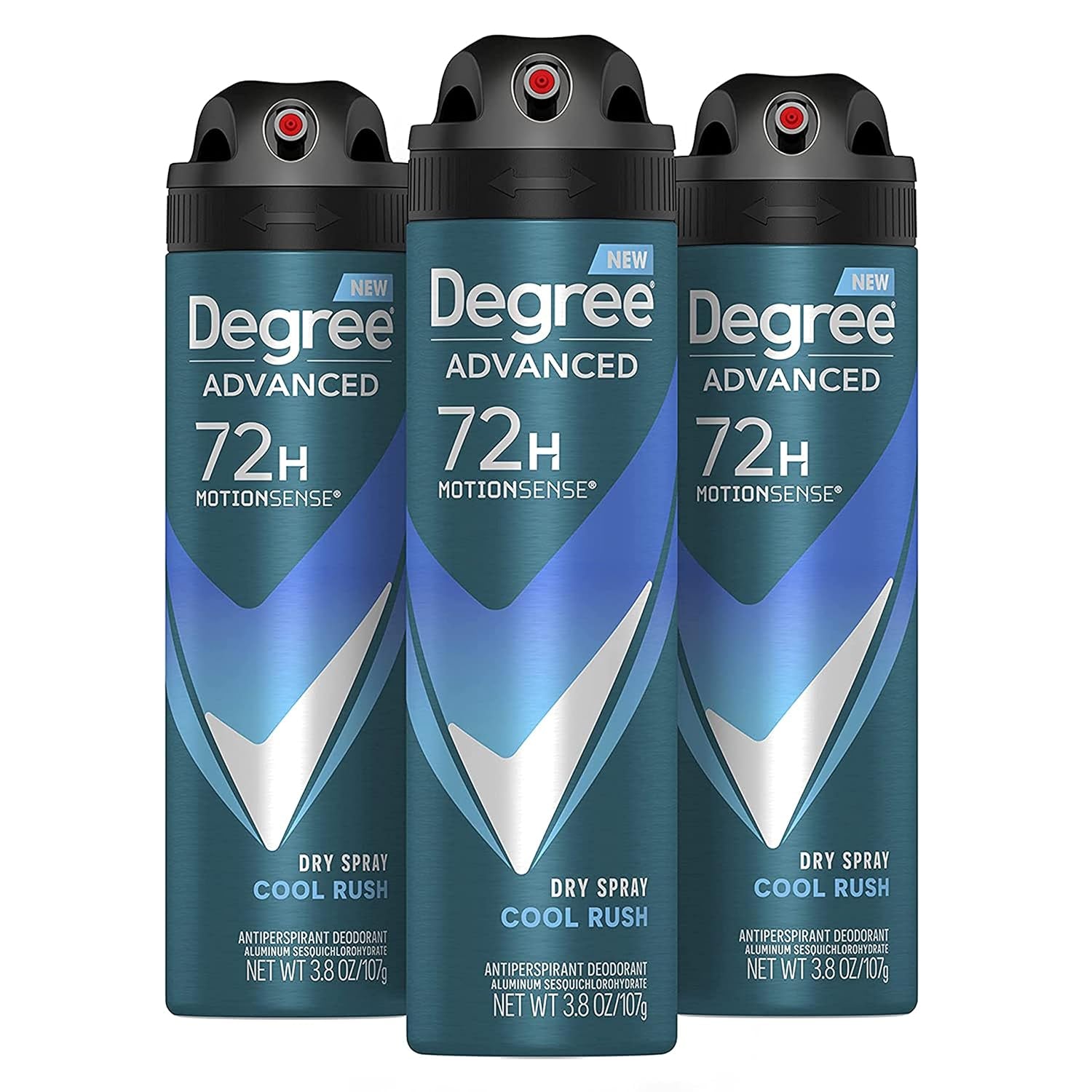 Men Antiperspirant Deodorant Dry Spray Cool Rush 3 Count Deodorant for Men with Motionsense Technology 3.8 Oz