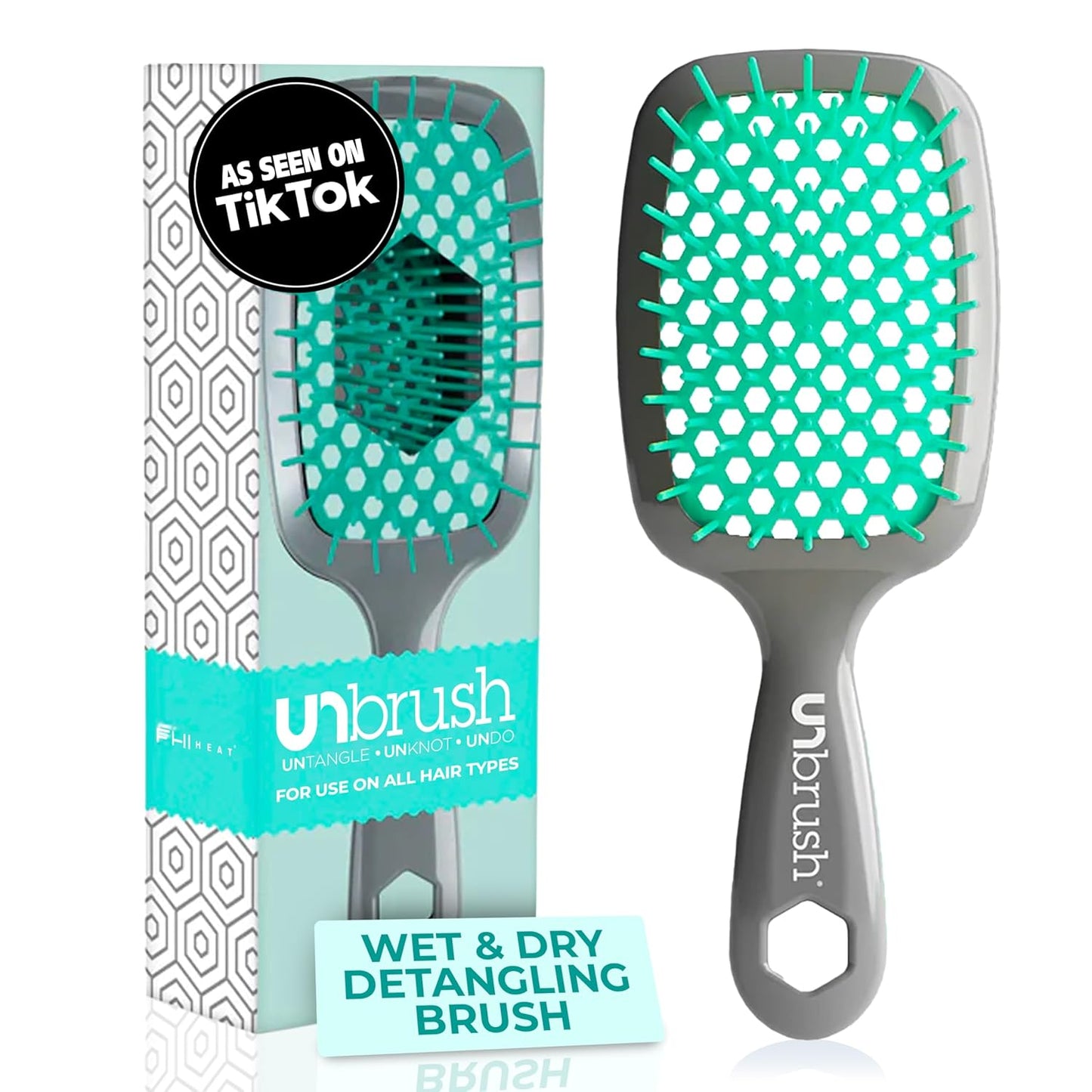 Unbrush Detangling Brush for Pain-Free Brushing on All Wet or Dry Hair Types — Durable Duoflex Anti-Static Bristles, Lightweight Handle, Vented Hair Brush