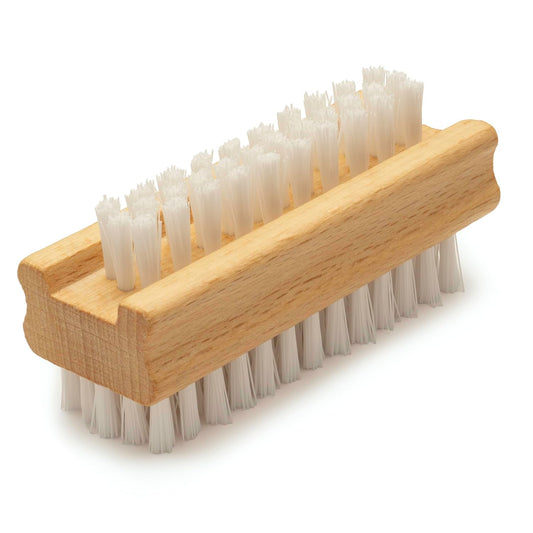 Non-Slip Wooden Two-Sided Hand and Nail Brush. Fingernail Brush for Nail Cleaning and Scrubbing. Heavy Duty Stiff Nail Brush for Travel. Mechanic Hand Scrub Brush with Molded Grip.