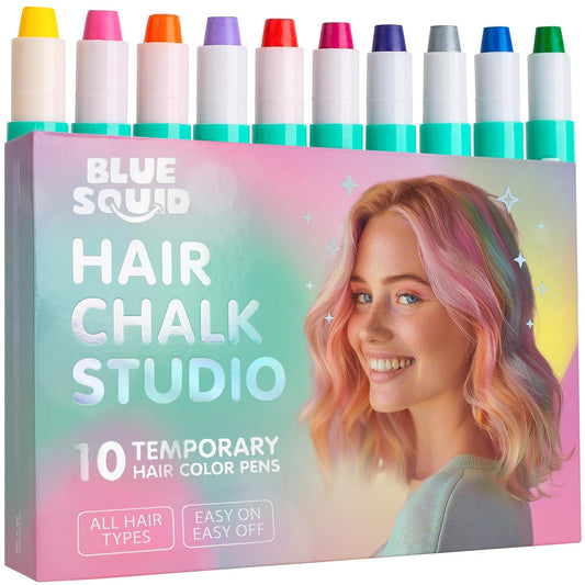 Hair Chalk for Girls Pens – 10 Vibrant Temporary Hair Color for Kids - Ideal Christmas, Birthday Gifts for Girls & Teens - Kid Safe, Washable Hair Dye for Ages 6 7 8 9 10 11 12