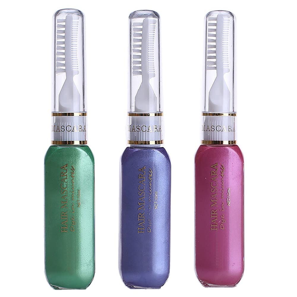 Temporary Hair Mascara Washable Temporary Hair Color Chalk Hair Dye Stick Non-Toxic Instant Dye(Silver Gray)