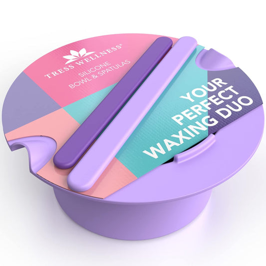 Wax Warmer Silicone Liner (Purple) - Easy to Clean Silicone Wax Warmer Bowls with 2X Silicone Spatulas Compatible with 16Oz Electric Waxing Kit - Silicone Wax Pot Melting Wax Bowl