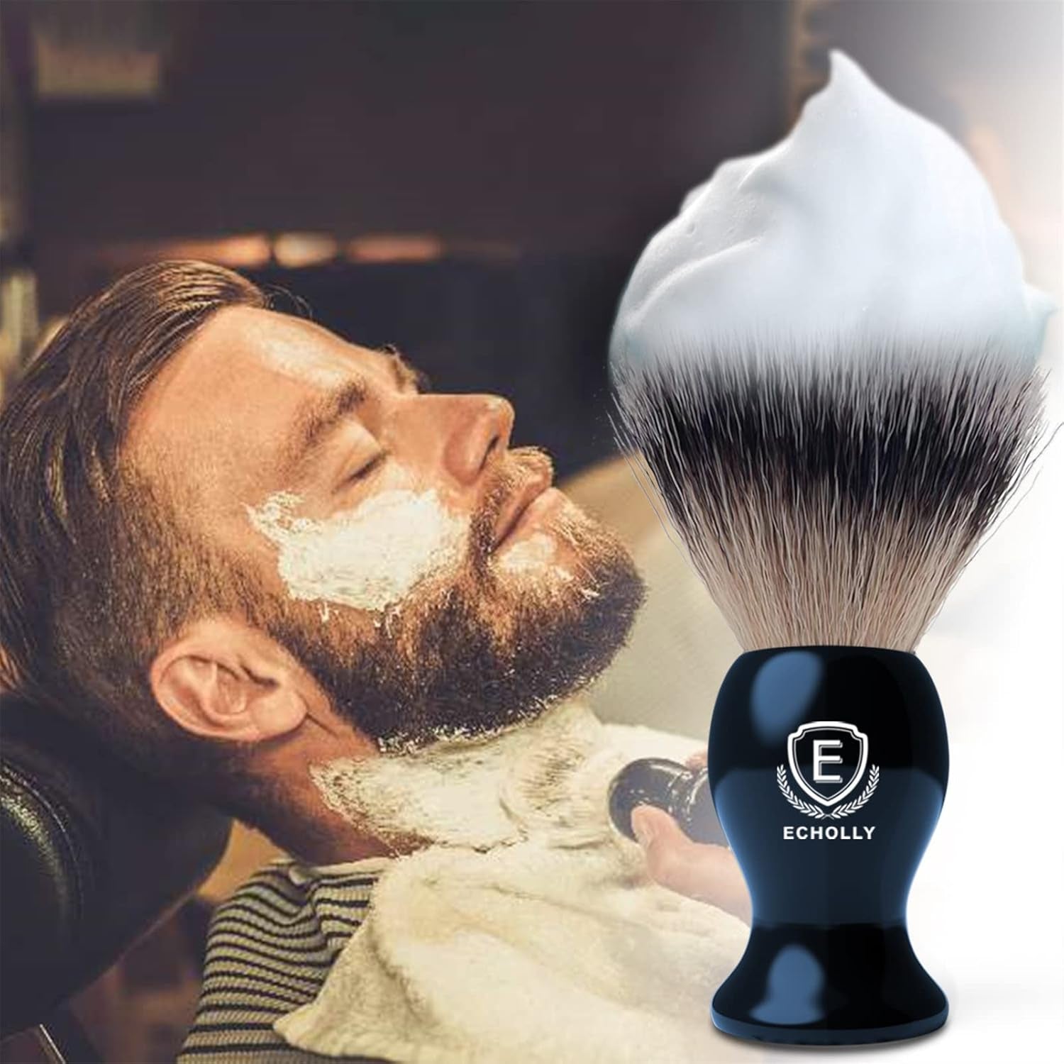 Luxury Shaving Brushes for Men by -Super Strong NO Shedding Bristle Shave Brushes for Men-Smooth Acrylic Handle Legacy Shave Brush-Rich and Fast Lather Shaving Cream Brush Gifts for Fathers Day