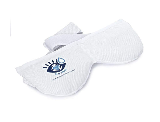 Heated Eye Mask - Soothing Warm & Cold Compress for Temporary Relief of Irritated Eyes, Dryness, Crusty Eyelids, Eyelid Bumps - Reusable, White, Silica Bead, Therapy Mask