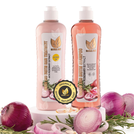 Onion Biotin and Rosemary Shampoo & Treatment Set for Stronger, Thicker and Longer Hair - Soft and Shine, Hair Loss and Thinning Hair, Growth Shampoo, Paraben Free, Silicone Free