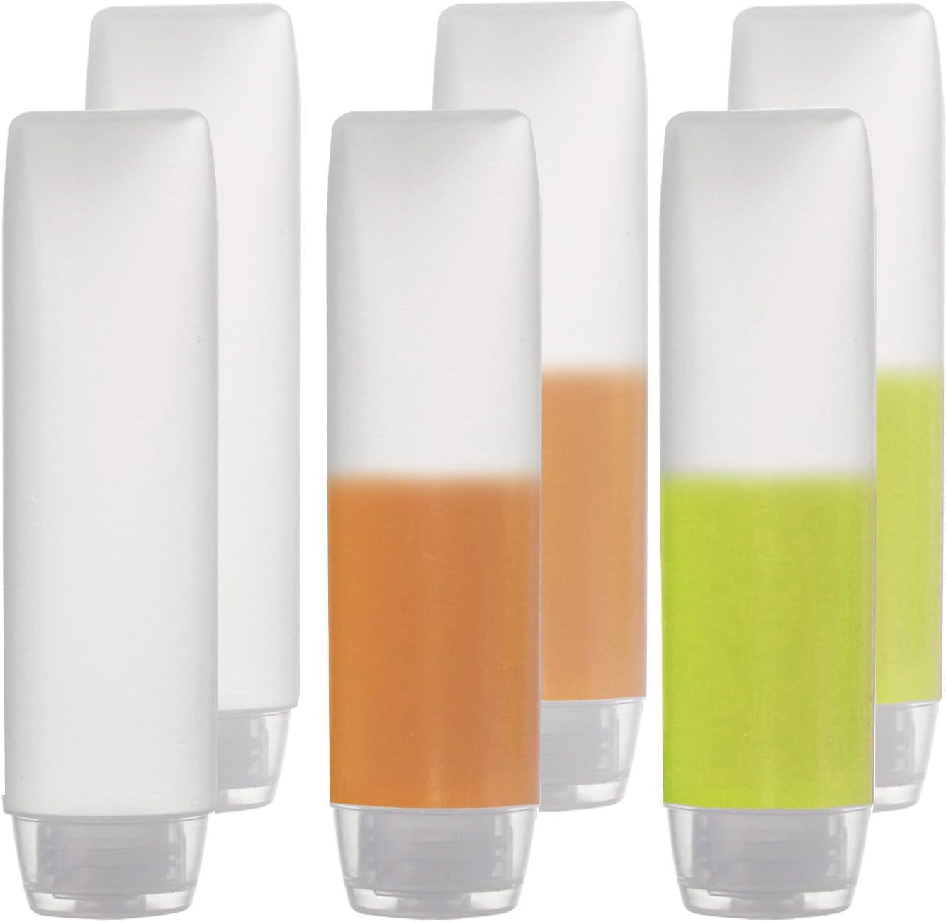 6 Pack Travel Size Plastic Squeeze Bottles for Liquids, 30Ml/1 Fl. Oz TSA Approved Makeup Toiletry Cosmetic Containers