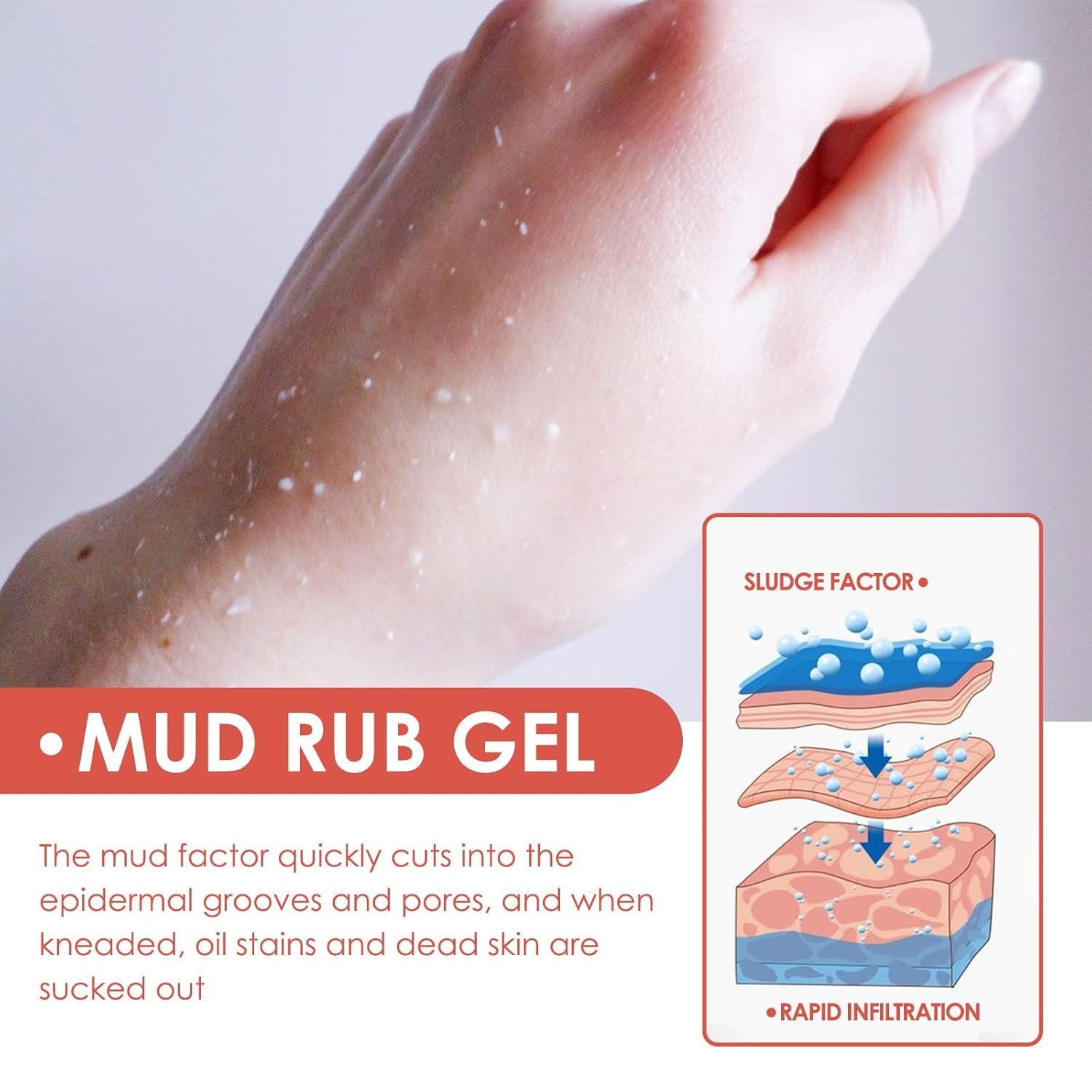 Rubbing Mud, Mud Rub Gel,Mud Scrub Cream, Mud Rubbing Artifact, Rubbing Mud Cream Gel, Skin Cleansing Gel Mud Rub, Mud Scrub Cream Exfoliating, Exfoliator Body Scrub (Peach/1Pc/350Ml)