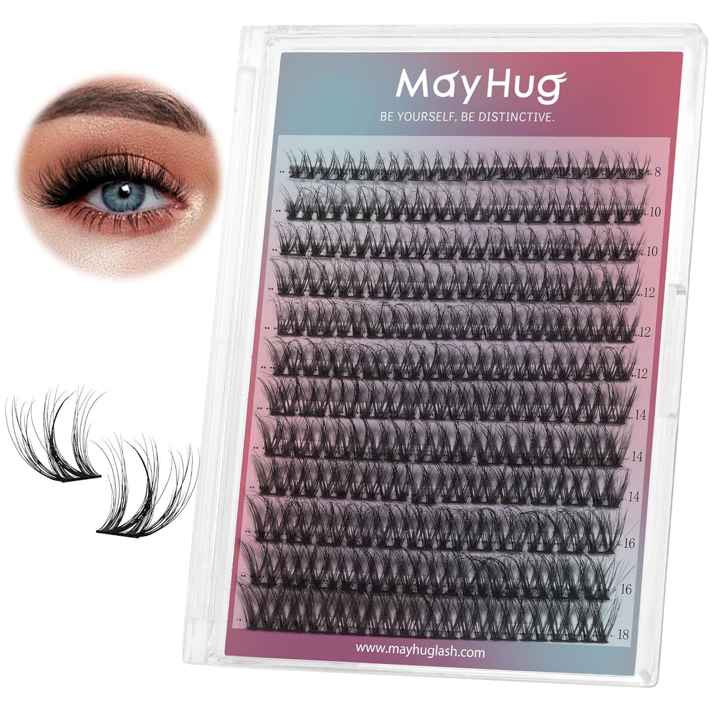 Lash Clusters DIY Eyelash Extensions 144 Clusters Lashes D Curl 3D Eyelash Clusters Extensions Fluffy Wispy Lashes Cluster Fluffy Effect & Ultra-Soft & Super Light & DIY at Home (Prism)