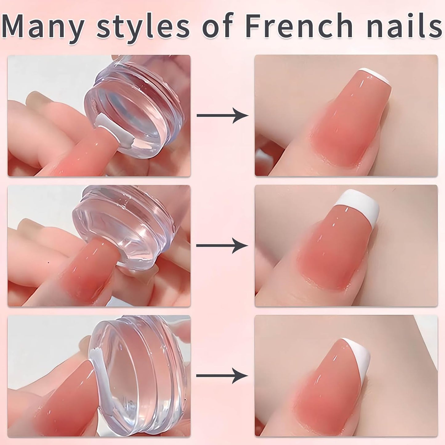 French Tip Tool,Nail Art Stamper Kit for DIY Together,Home Manicure Starter Tool Salon(2 PCS)