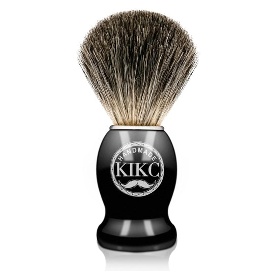 Hand Crafted Pure Badger Shaving Brush for Wet Shave, Soft Bristle, Wood Handle Black Color, Best Gift for Bearded Man