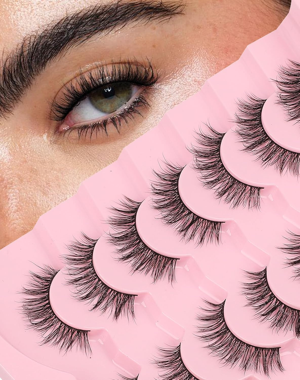 Natural Lashes Natural Eyelashes Short Eyelashes Natural Look False Eyelashes Wispy Eye Lashes 10Mm Small Lashes Fake Lashes K50