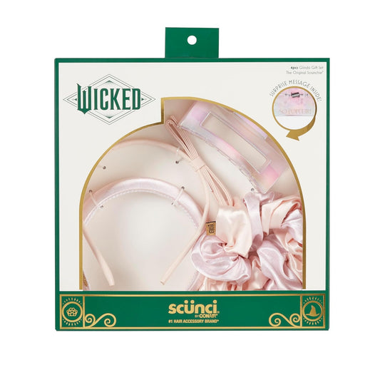 Wicked Glinda Gift Box - Hair Accessories for Girls - Gifts for Her - Hair Accessories - Scunci 4PK