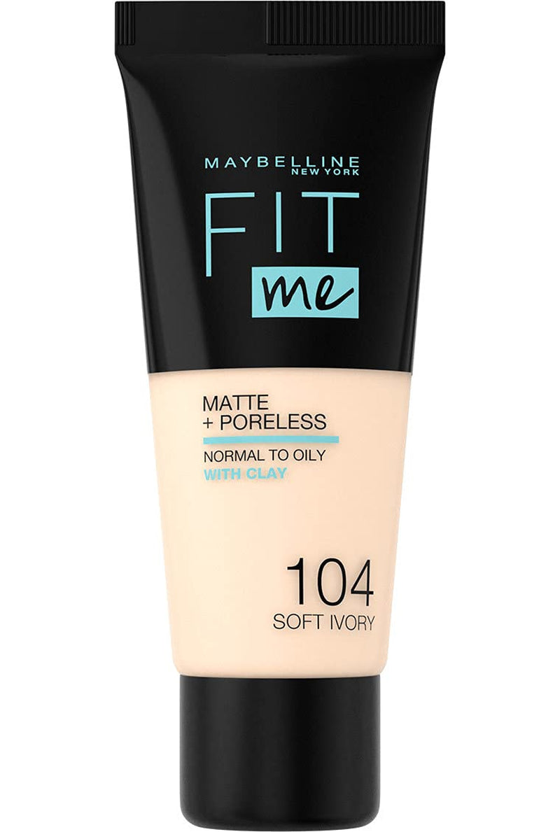 Fit Me Matte + Poreless Liquid Oil-Free Foundation Makeup, Warm Nude, 1 Count (Packaging May Vary)